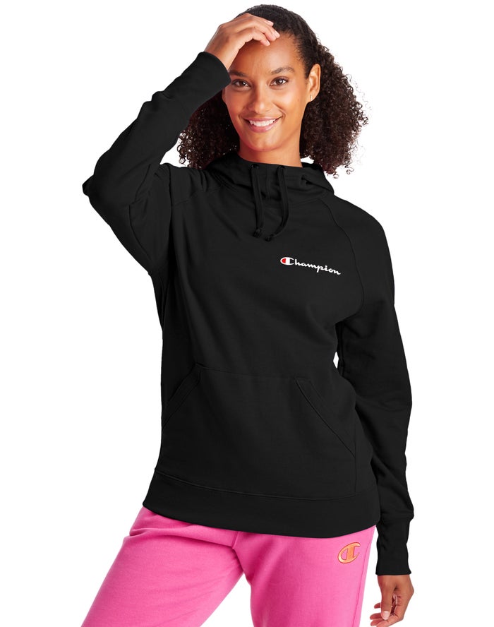 Champion Powerblend Script Logo Hoodie Dames - Zwart - Belgie 7120QUPDR